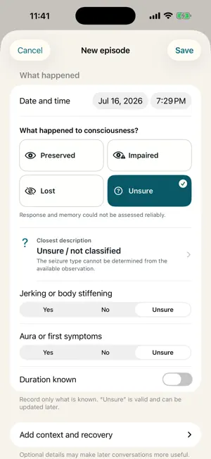 EpiTrail: Seizure Journal screenshot 2