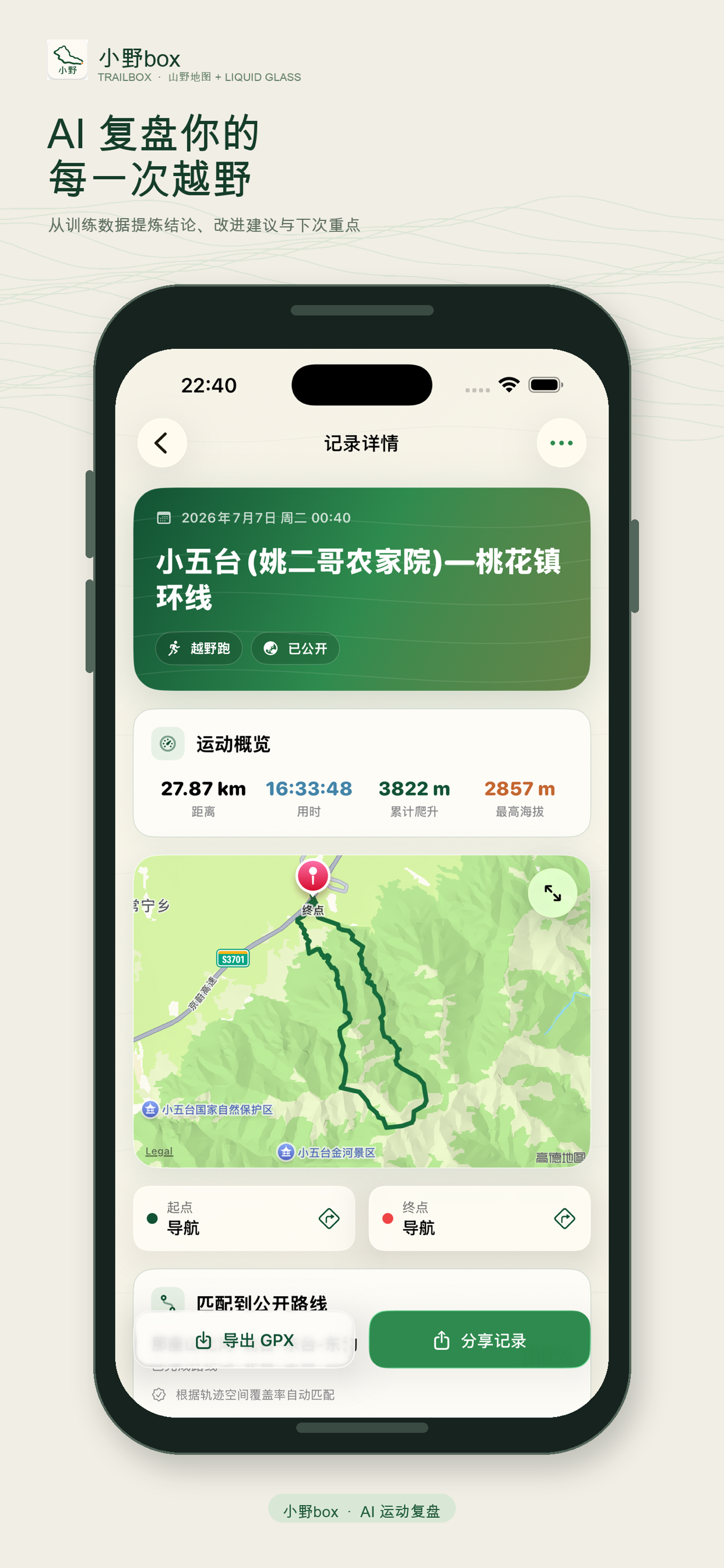 小野BOX-精选越野跑路线/AI运动分析 screenshot 6