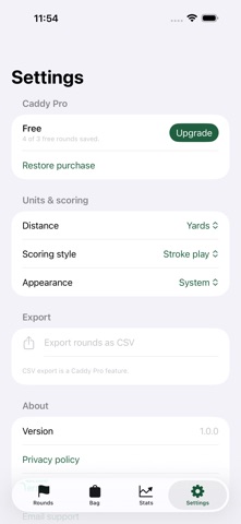 Caddy - Golf Log iPhone screenshot