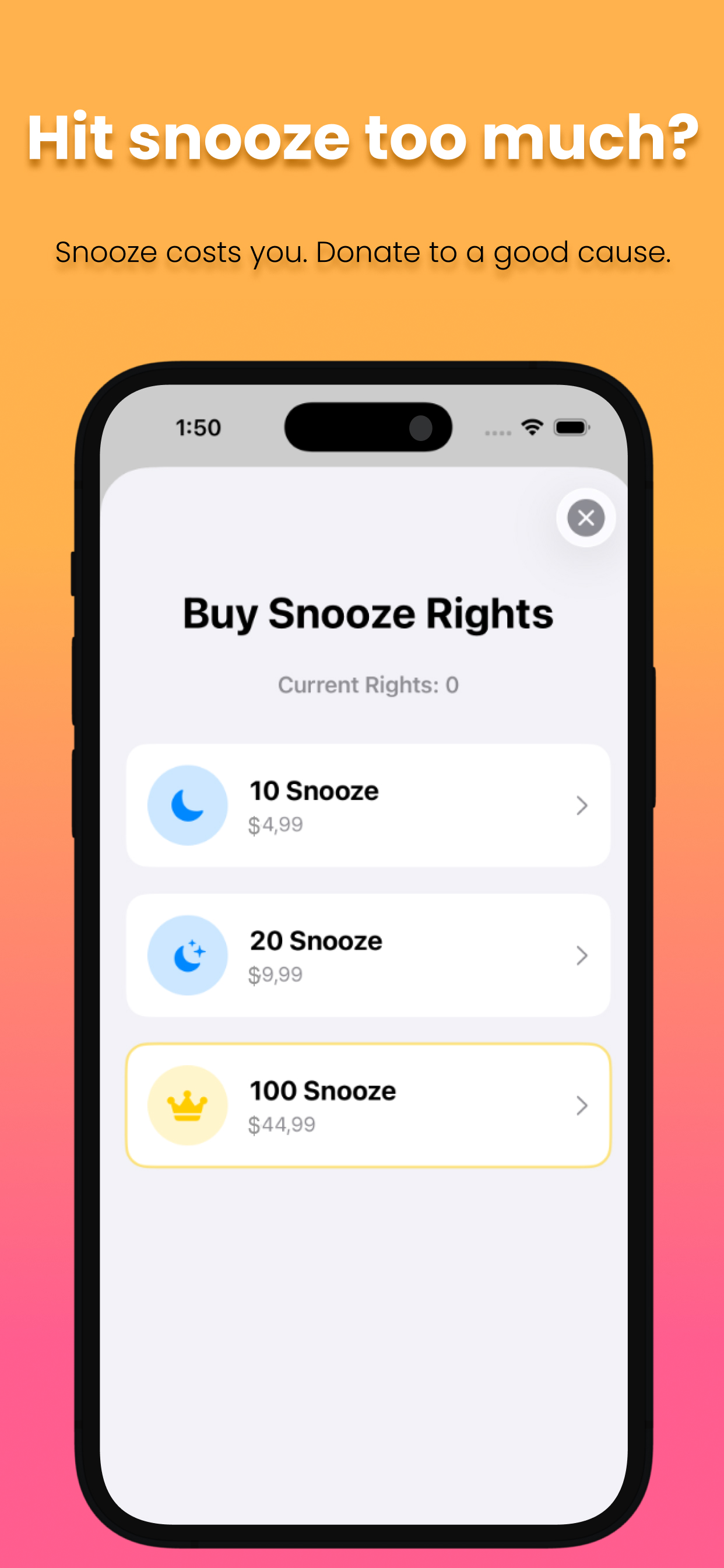 Snoozly - Alarm Clock & Donate