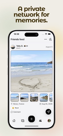 Reminiscio - private network iPhone screenshot