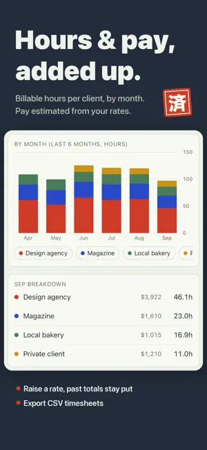 Work Log: Billable Hours & Pay screenshot 3