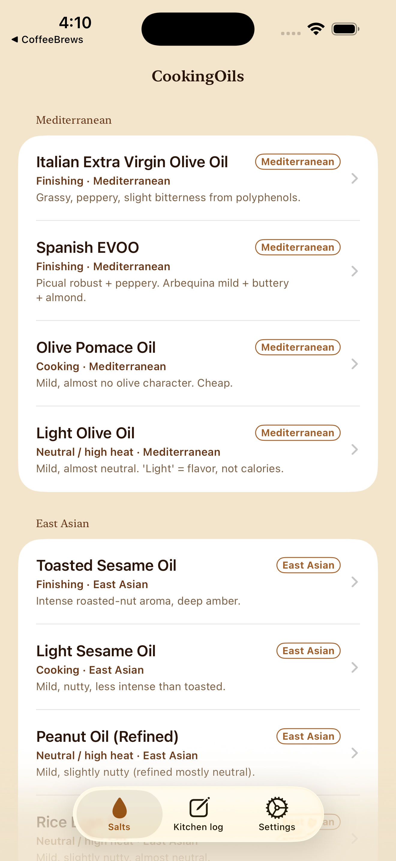 CookingOils screenshot 4