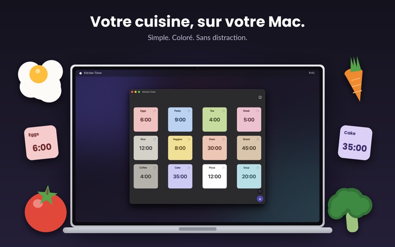 Screenshot #1 pour Minuteur Cuisine & Pomodoro