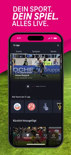 Screenshot von MagentaSport - Dein Live-Sport auf dem iPhone 1
