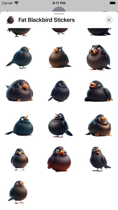 Screenshot 3 of Fat Blackbird Stickers App