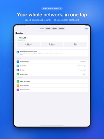 Router Setup Page iPad screenshot
