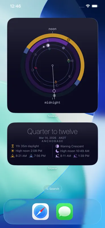 Sloww: Sun & Moon Phase Clock screenshot 7 of 9