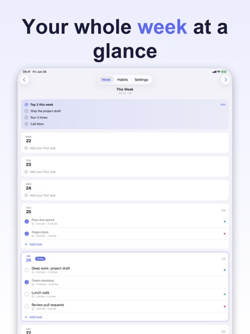 Weekly Planner: Time Block iPad screenshot