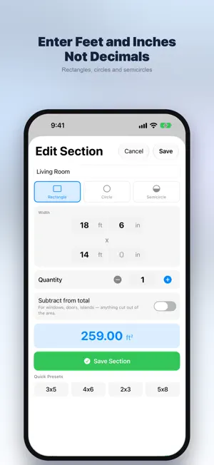 AreaCalc Pro: Sq Ft Calculator screenshot 3