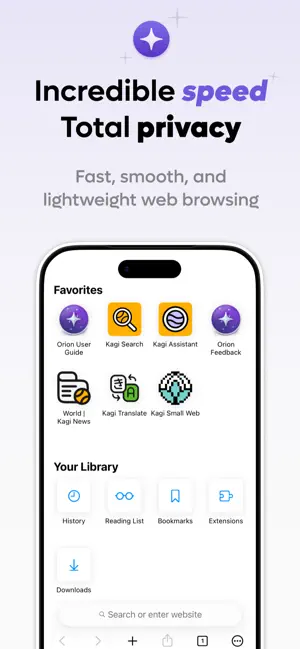 Orion Browser by Kagi screenshot 1