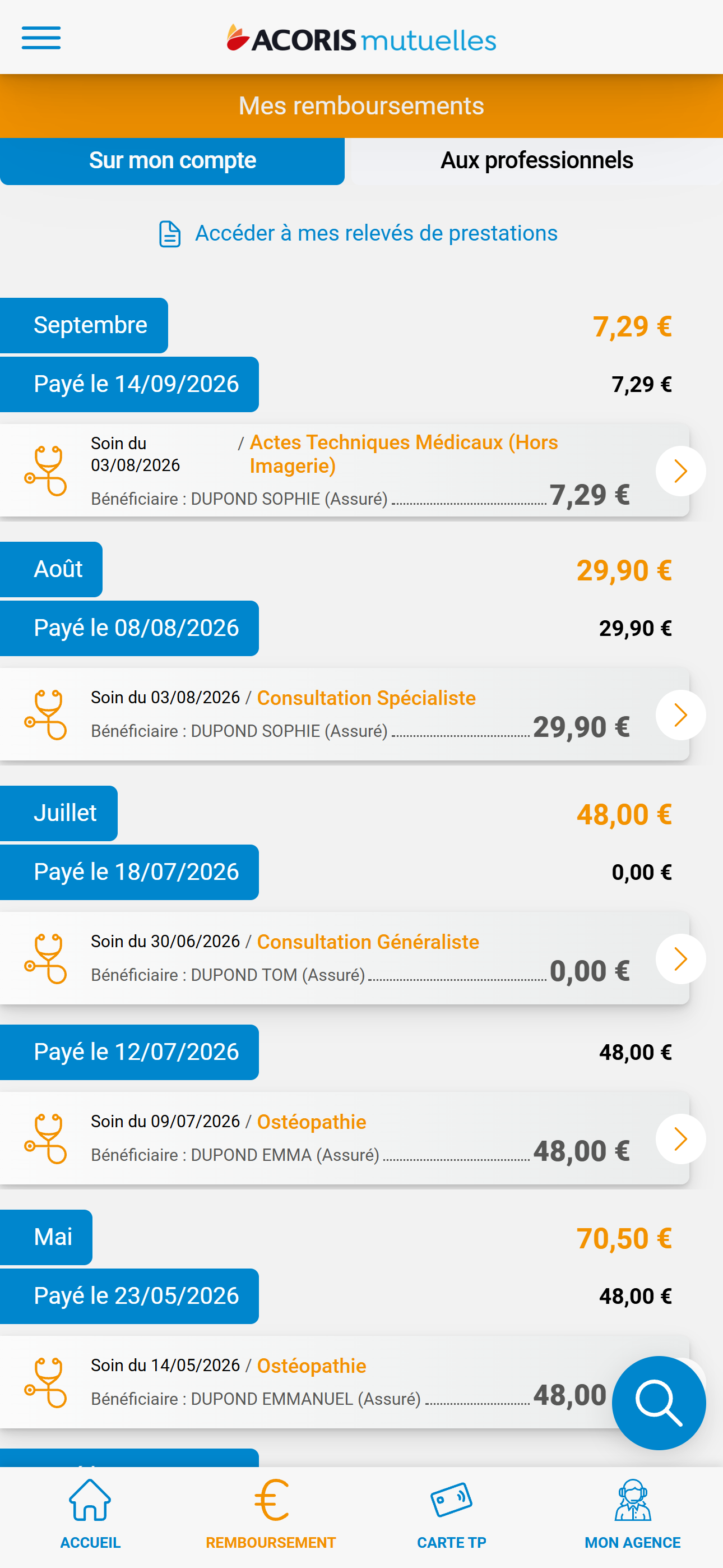 Acoris Mutuelles screenshot 4