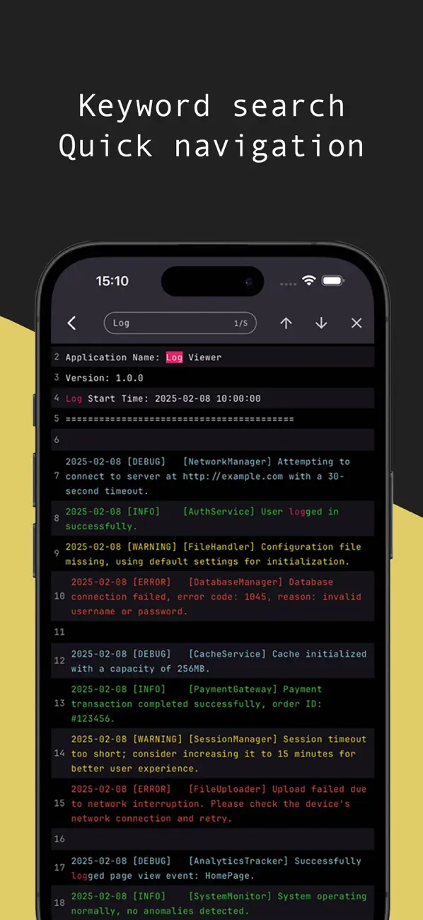 Screenshot #3 pour LogViewer - App Log Viewer