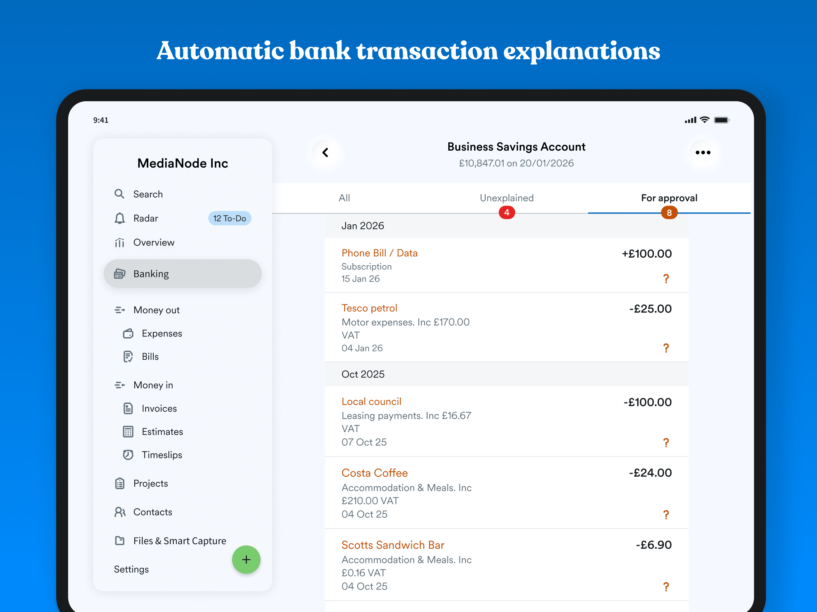 FreeAgent Mobile Accounting