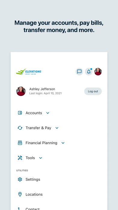 Elevations Credit Union Screenshot
