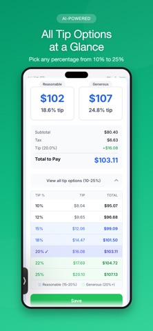 Gratiq - AI Tip Calculator Screenshot 4 of 5