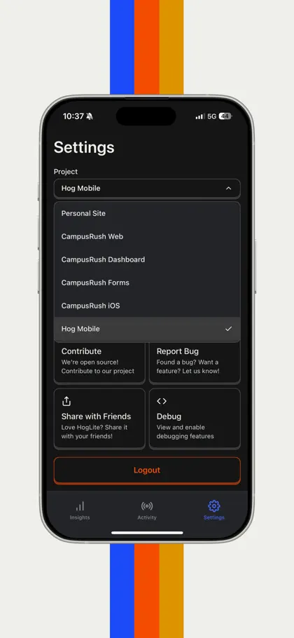 Screenshot 5 von 6 zu HogLite — PostHog Mobile App
