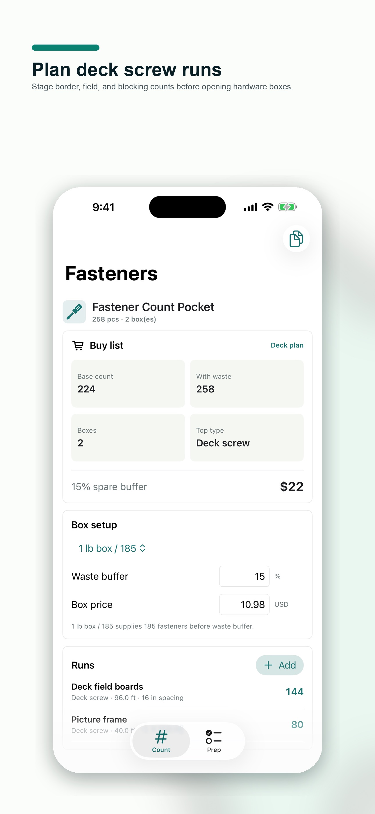 Screenshot 2 of Fastener Count Pocket