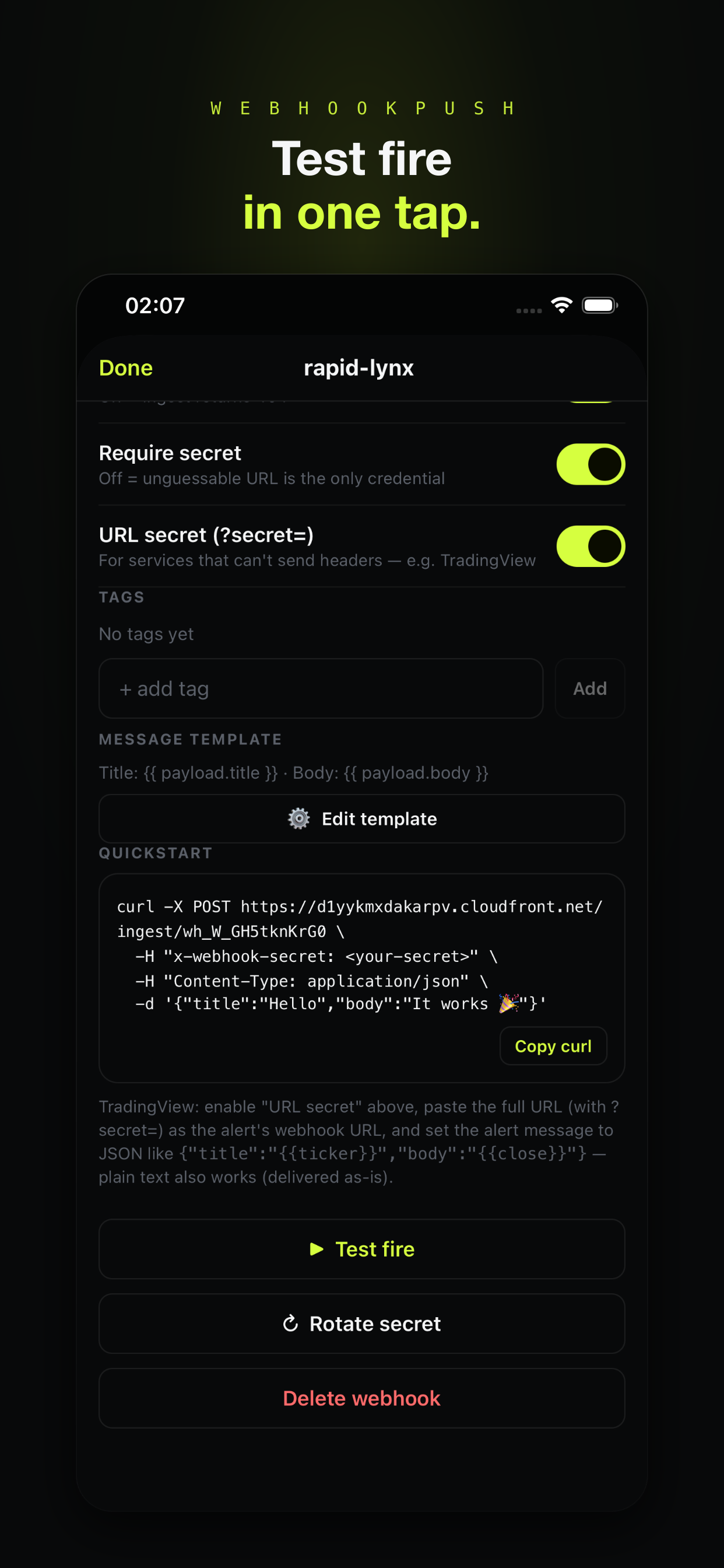WebhookPush screenshot 3
