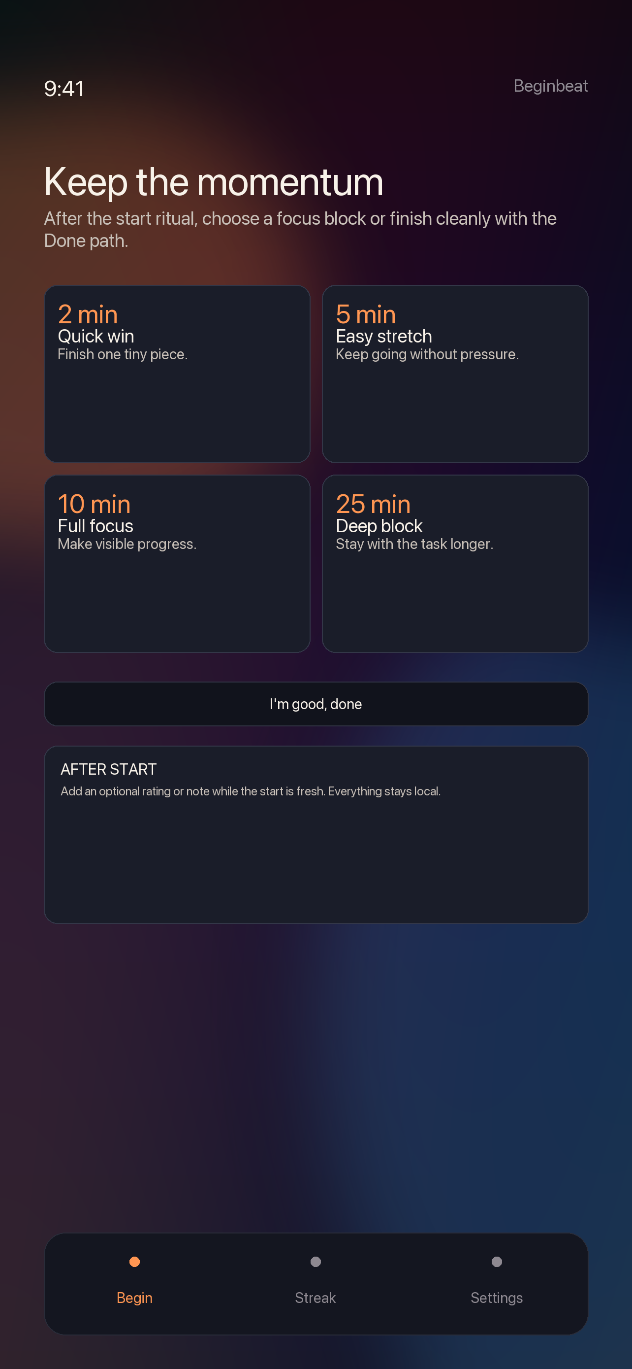 Beginbeat screenshot 3