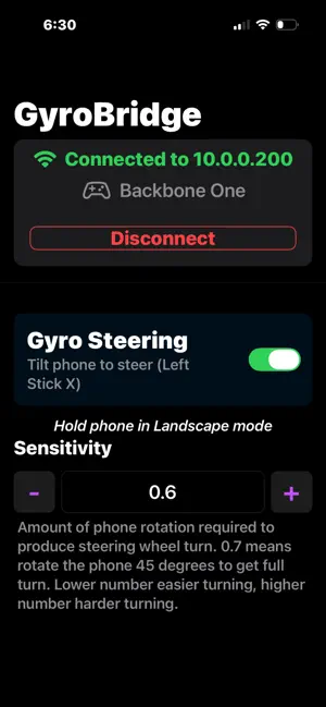 GyroBridge screenshot 2