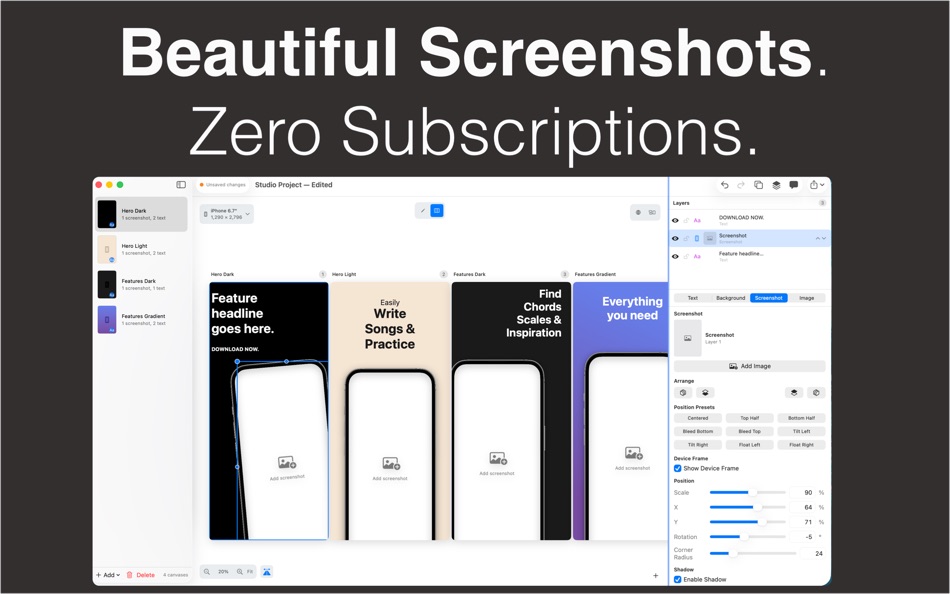 #1. App Screenshots Pro (macOS) Ved: Jeff Cedilla