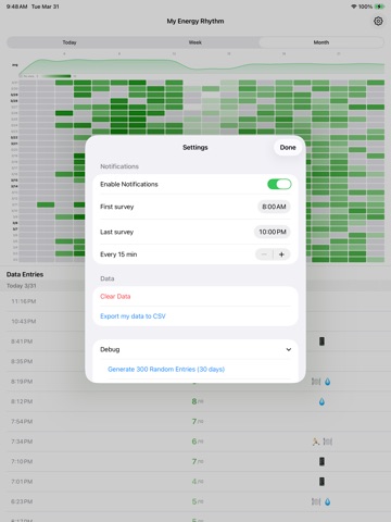 Energy Logger iPad screenshot
