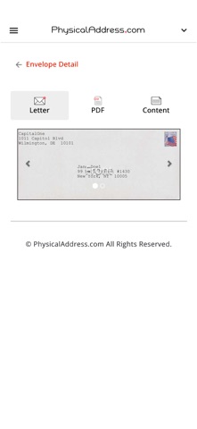 PhysicalAddress.com iPhone screenshot