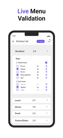 Menu Grocery Planner screenshot
