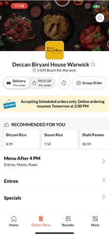 Deccan Biryani House Warwick iPhone screenshot