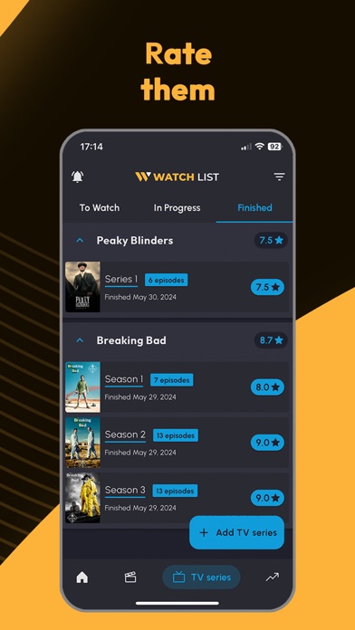 Watch List: TV Series & Movies Screenshot