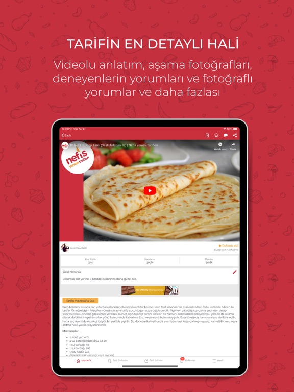 Nefis Yemek Tarifleri iPad screenshot 6 - Food & Drink app