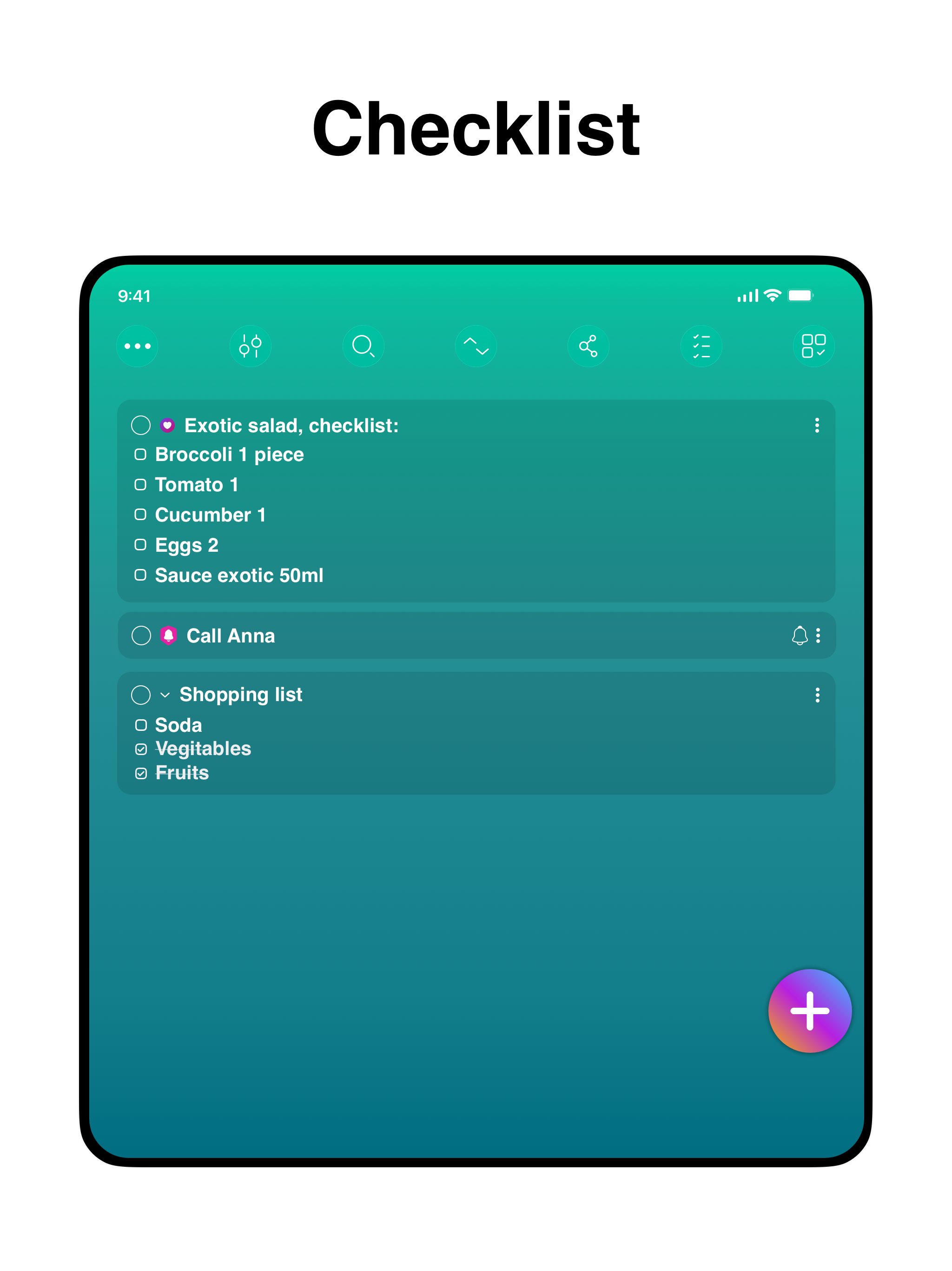 To do: Shopping list