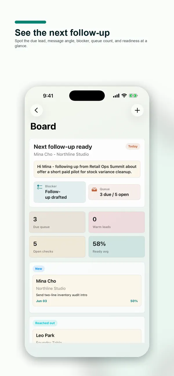Screenshot #1 pour Business Card Follow-Up Studio