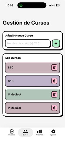 Bitácora Docente Pro: Registro iPhone screenshot