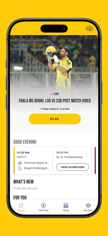 CHENNAI SUPER KINGS. iPhone screenshot