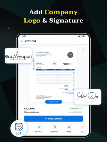 BizFlow: Invoice Maker & Bill iPad screenshot