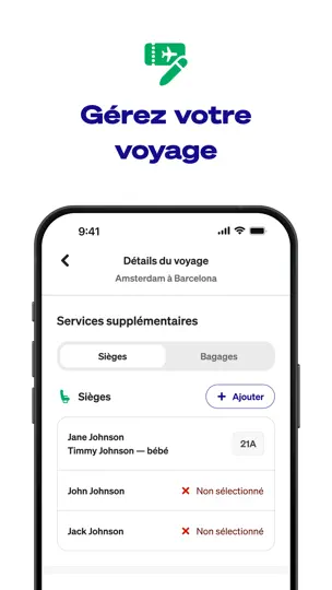 Capture d'écran de Transavia sur iPhone 5