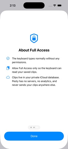 Pesty - Clipboard Manager iPhone screenshot