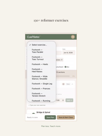 CuePilates: Reformer Planner iPad screenshot