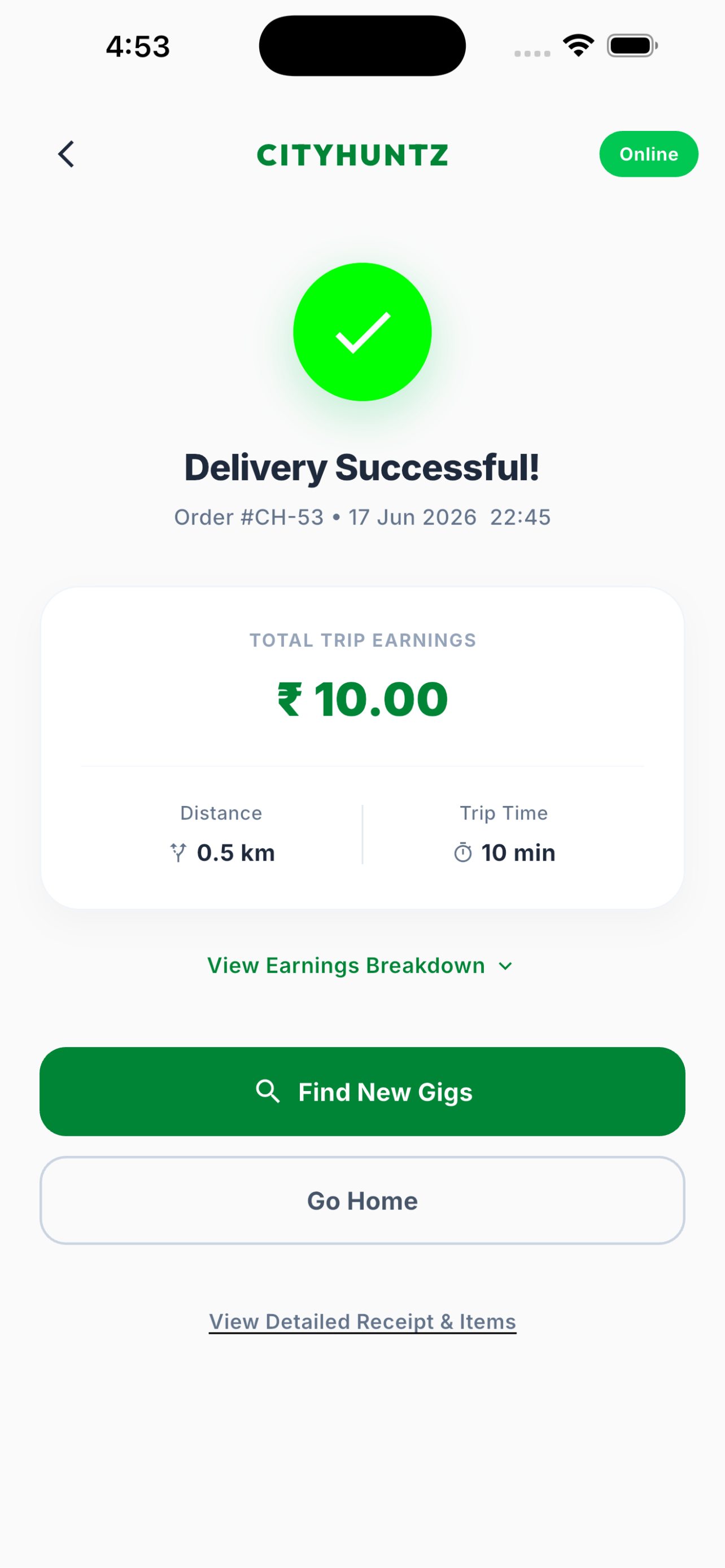 CityHuntz Deliveryman India screenshot 3