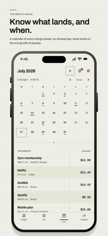 Subtotal: Subscription Manager iPhone screenshot