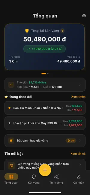 Tích Chỉ: Theo Dõi Giá Vàng screenshot 1
