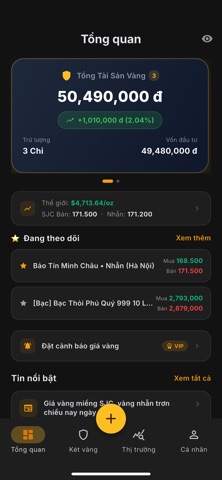 Tích Chỉ: Theo Dõi Giá Vàng screenshot