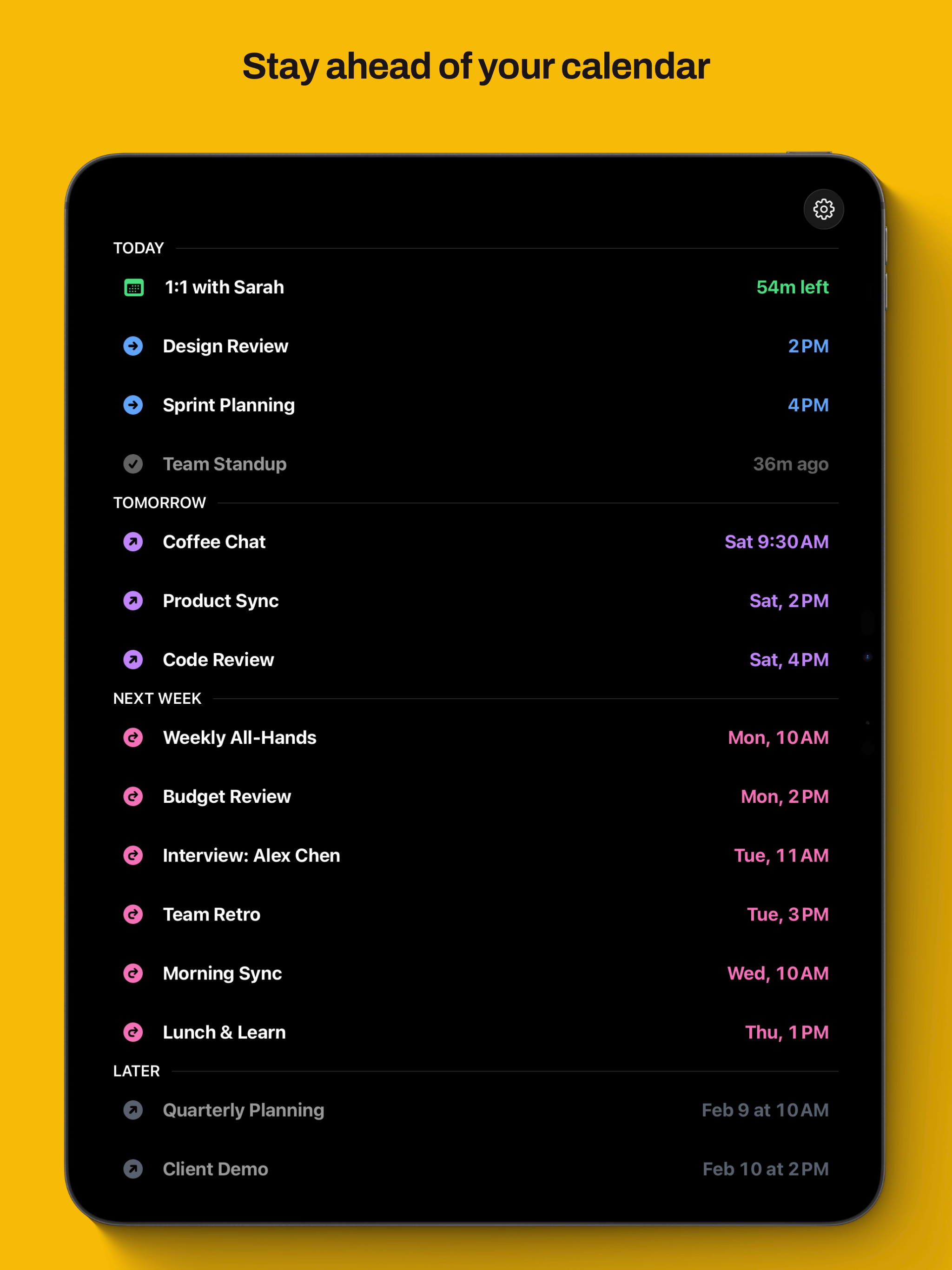 Next - Meeting Alerts