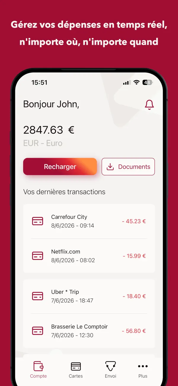 Screenshot #1 pour Lekka, compte & envoi d'argent