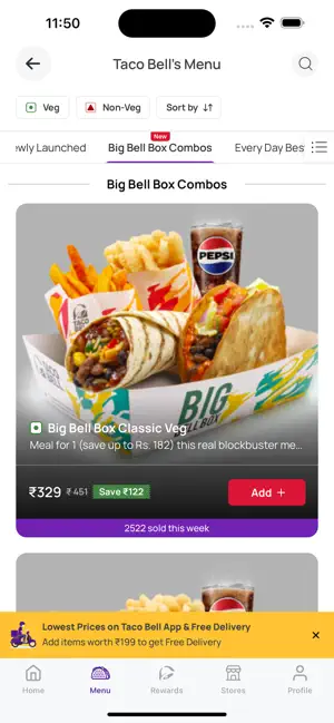 Taco Bell IN iPhone screenshot 2