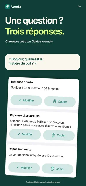 Vendu — Assistant de vente screenshot 4