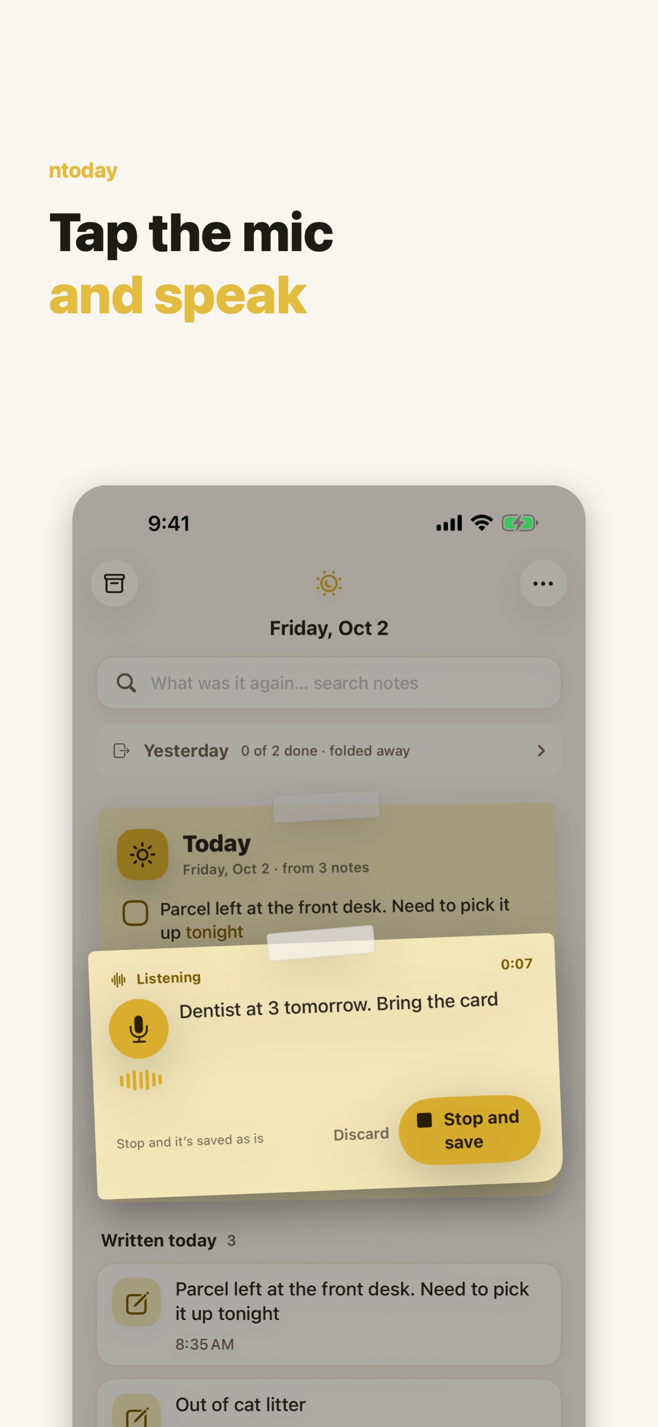 Screenshot 3 of ntoday - Brain Dump Notes