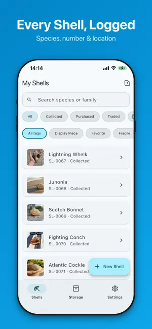ShellLog: Seashell Catalog screenshot 1